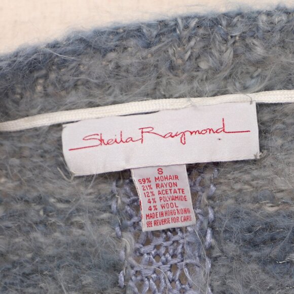 VINTAGE SHEILA RAYMOND Fuzzy Cardigan Vest Mohair Blend Size S - Picture 5 of 5